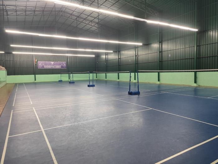The indoor badminton hall
