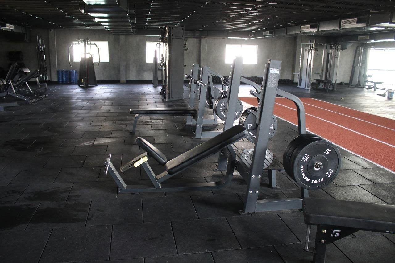Strength and conditioning floor with an indoor running track at a 91 Sporting centre
