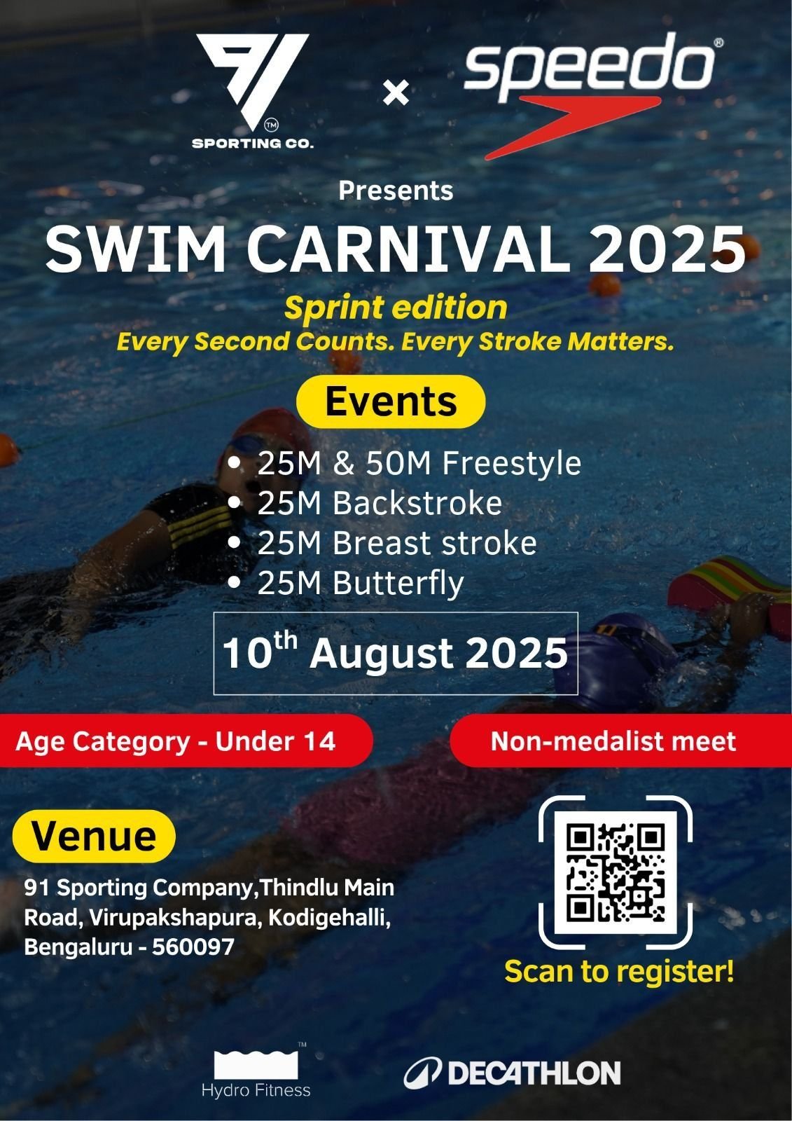 Poster for Swim Carnival 2025, Sprint Edition